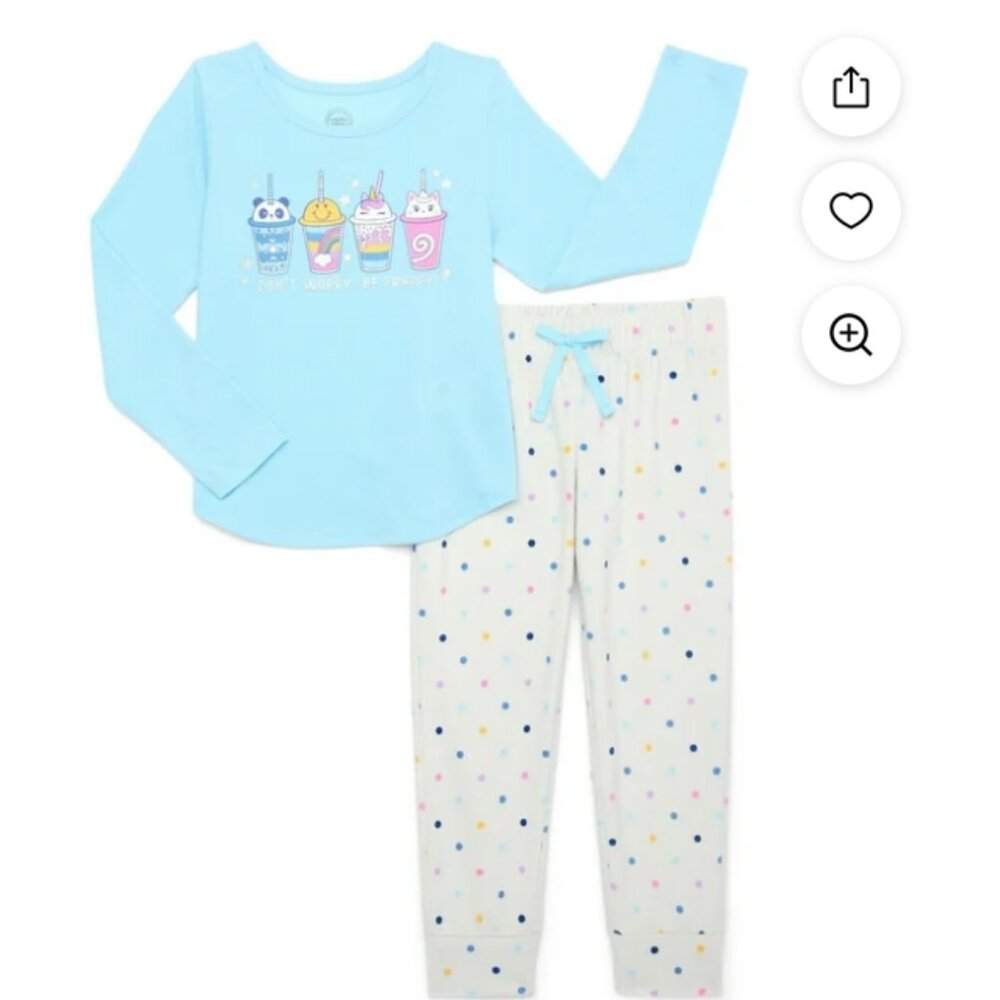 7/8 Wonder Nation Girls 2-Piece Pajama Sleep Set